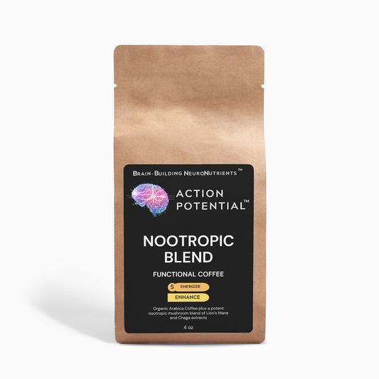 Functional Coffee - Nootropic Blend with Mushroom Infusion (Lion’s Mane & Chaga) 4 oz